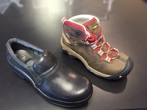 Womens steel toe and composite toe! Ariat on the left and Keen on the right.