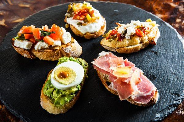 Assorted Bruschetta on Happy Hour