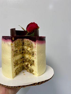 Greek Bavarian pistachio cake