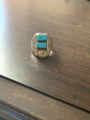 "Silver and turquoise ring"