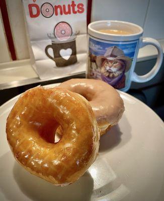 Plain Glazed (front) and Maple Glazed (back).