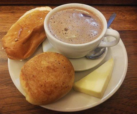 Pandebono with Grandma's chocolate