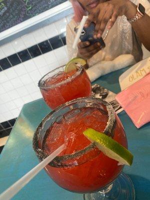 Margaritas from the Latin restaurant next door