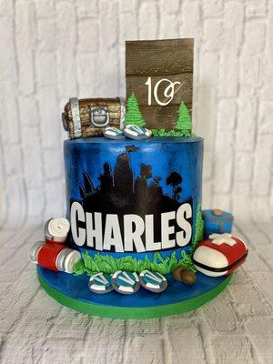 Fortnite inspired cake