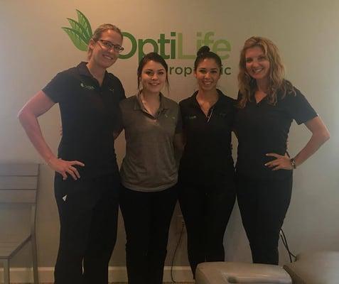 We have the best family at OptiLife!  Dr. Danielle, CA Paige, CA Jordan, and Dr. Erica!