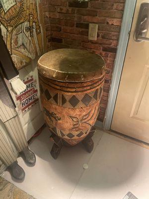 That's an antique African drum appraised at $1200 purchased for $much less