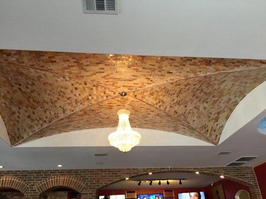 Amazing tile ceiling alcove.