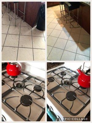 My immaculate kitchen floor! You can see the steam clean work that was done to really deep clean the floor.