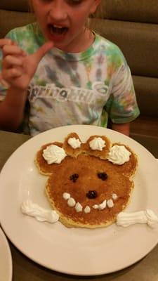 Kids meal micky mouse pancake