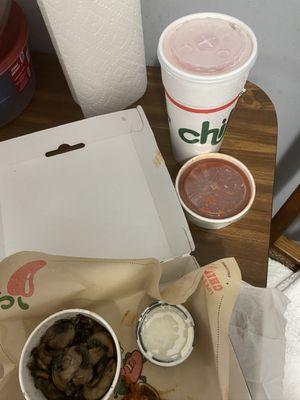 3 for me   Honey-Chipotle Chicken Crispers Combo  Chips & Salsa Strawberry Lemonade