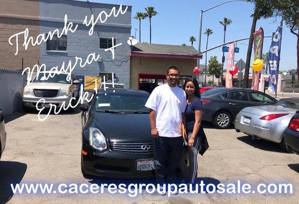 It was a pleasure making a deal with you Erick and Mayra  enjoy your 2005 Infiniti G35