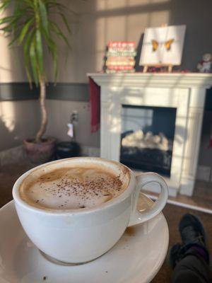 Cappuccino and coziness.