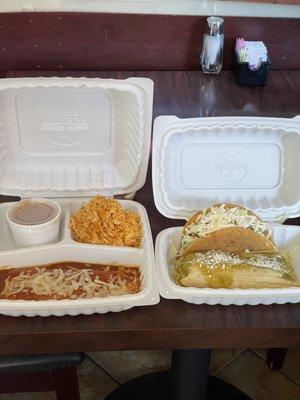 Combo #5  enchilada, taco and tamal!!