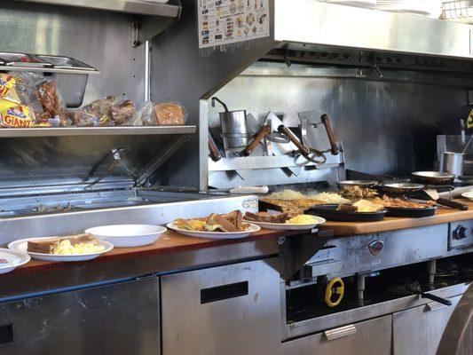 Food being prepared in the kitchen.