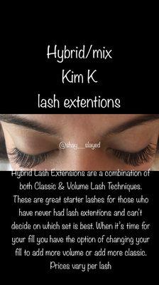 Hybrid lashes give a wispiness and is a great mix of length and fullness.