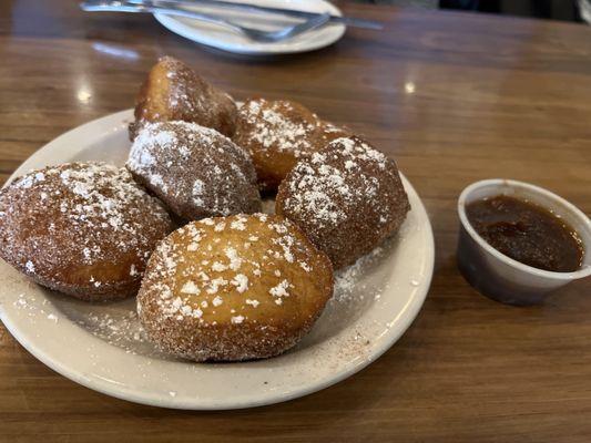 fried buscuits with apple butter