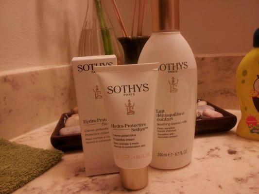 They carry Sothys products. These are hella good esp if you have super sensitive skin like moi. $41 for the small tube.