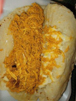 Shredded chicken taco super salty