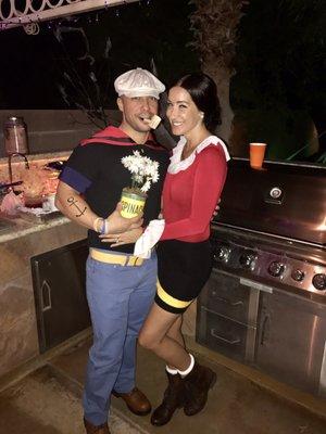 Popeye and Olive Oyl Halloween costumes!!! Amazing job! Thank you again!!!