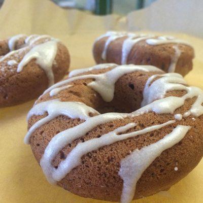 Hibiscus Cacao Doughnuts with Cream Cheese Icing Drizz