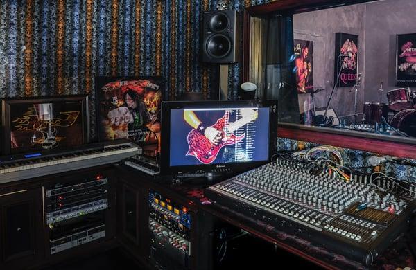 The control room where we use the latest Pro Tools, and production equipment to create the best final product for our clients.