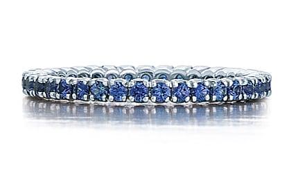 Blue sapphire eternity band