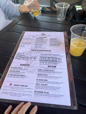 Menu & beer