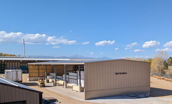 New lumber storage shed.