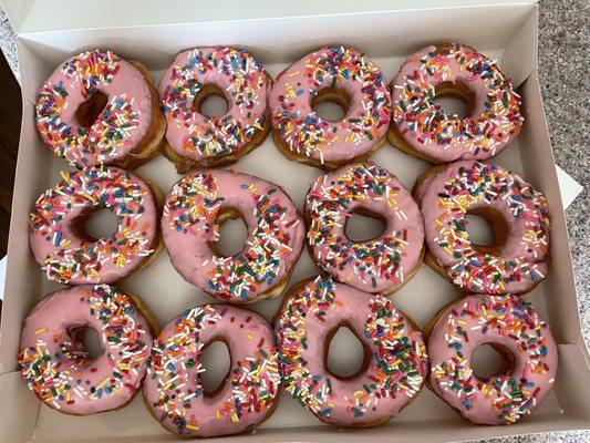 Strawberry Sprinkle Donuts