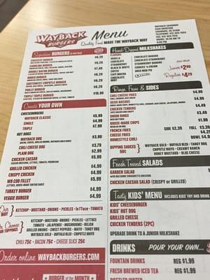 The menu