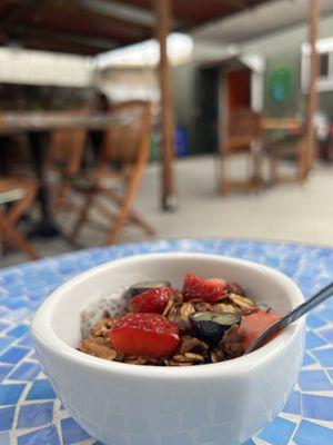 DELICIOUS Chia Bowl w/ strawberries, blueberries & granola!