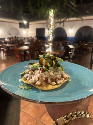 Shrimp Ceviche Tostada