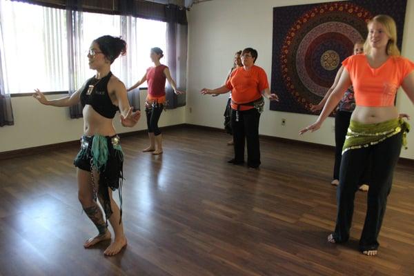 Bellydance Class with Smidge.  Check our website for days and time.