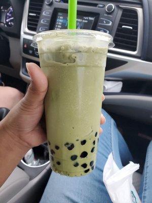 Bought Matcha Green Tea with boba!