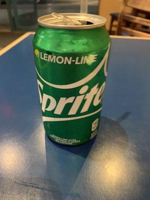 One can of Sprite Soft Drink.