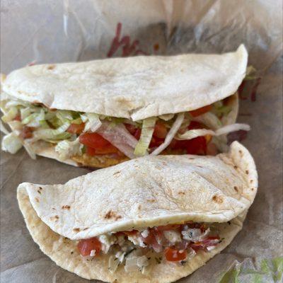 Taco bravo and fried chicken mini taco