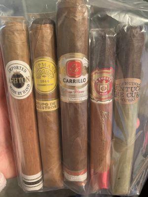 5 cigars recommended by the Shopkeeper.