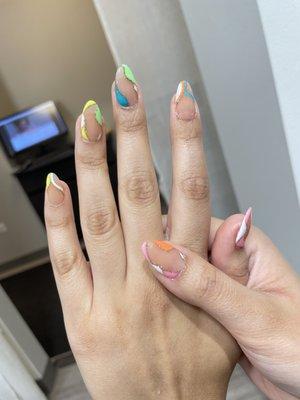 Hard gel overlay with nail art