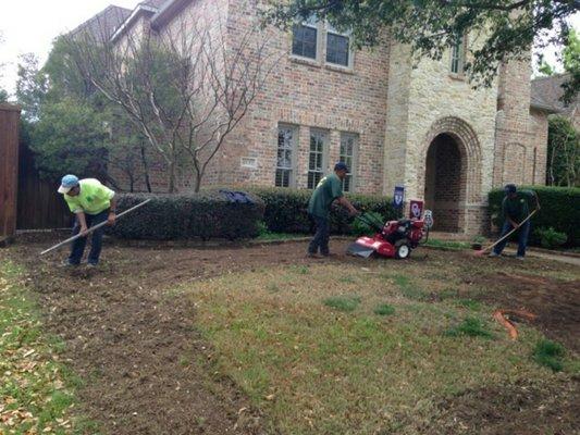 Removal of all grass before a grass job