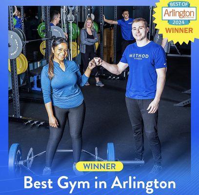 Thank you to all of our amazing clients for helping us become the Best Gym in Arlington!