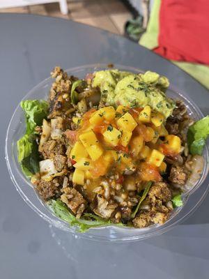 Jerk Tofu Salad with guac added