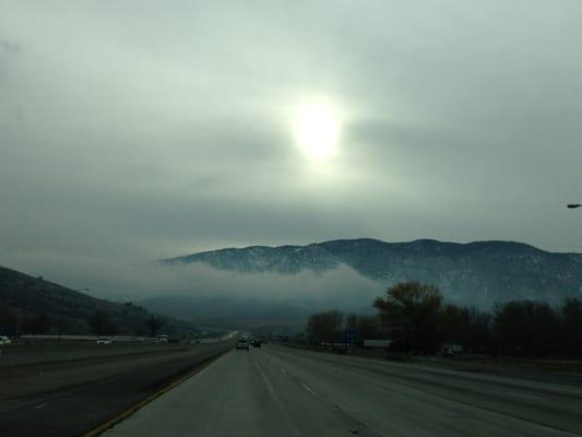 Snow on the mountains.