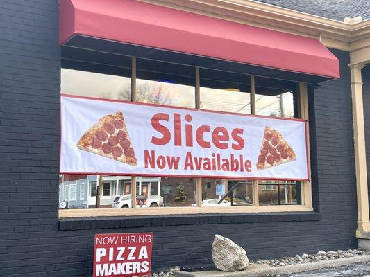 Pizza slices now available