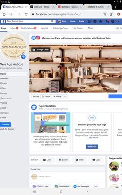 Facebook business page set up and management for New Age Antique