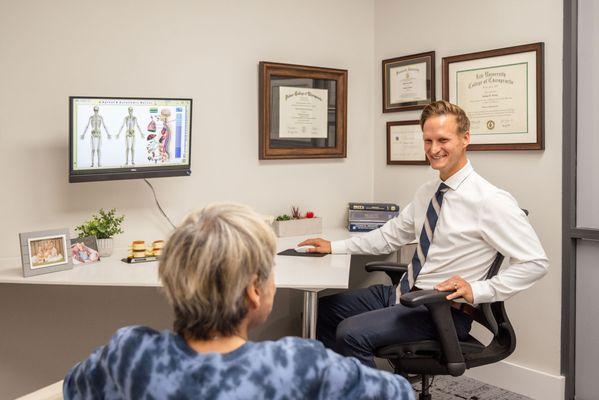 Dr. Levine serving another happy patient with his compassion and attention to detail.