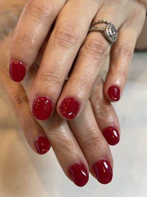 Classic OPI Red dip manicure