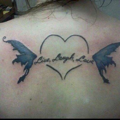 Live laugh love with wings on my back