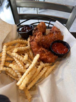 Chicken Tenders tossed in Buffalo Sauce