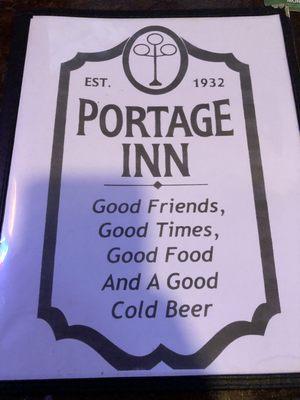 Portage Inn Menu