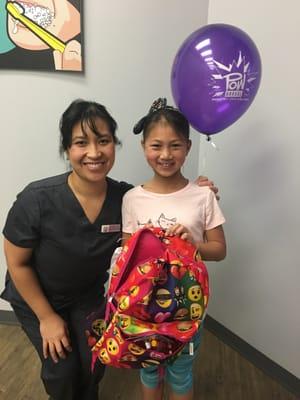 Congratulations Madeline on winning our Cavity Free Club drawing!!